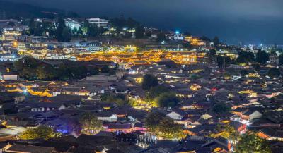 云南丽江古城夜景