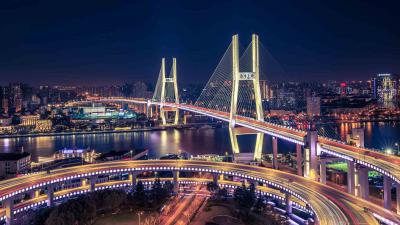 上海杨浦大桥夜景