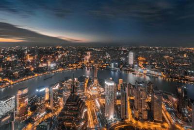 上海陆家嘴夜景灯光